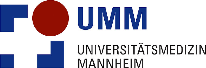 Logo der Universitätsmedizin in blau Rot mit Schiftzug